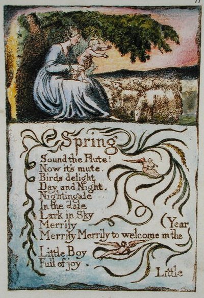 Primavera, illustrazione da Songs of Innocence and of Experience (Bentley Copy L) pl.11 da William Blake
